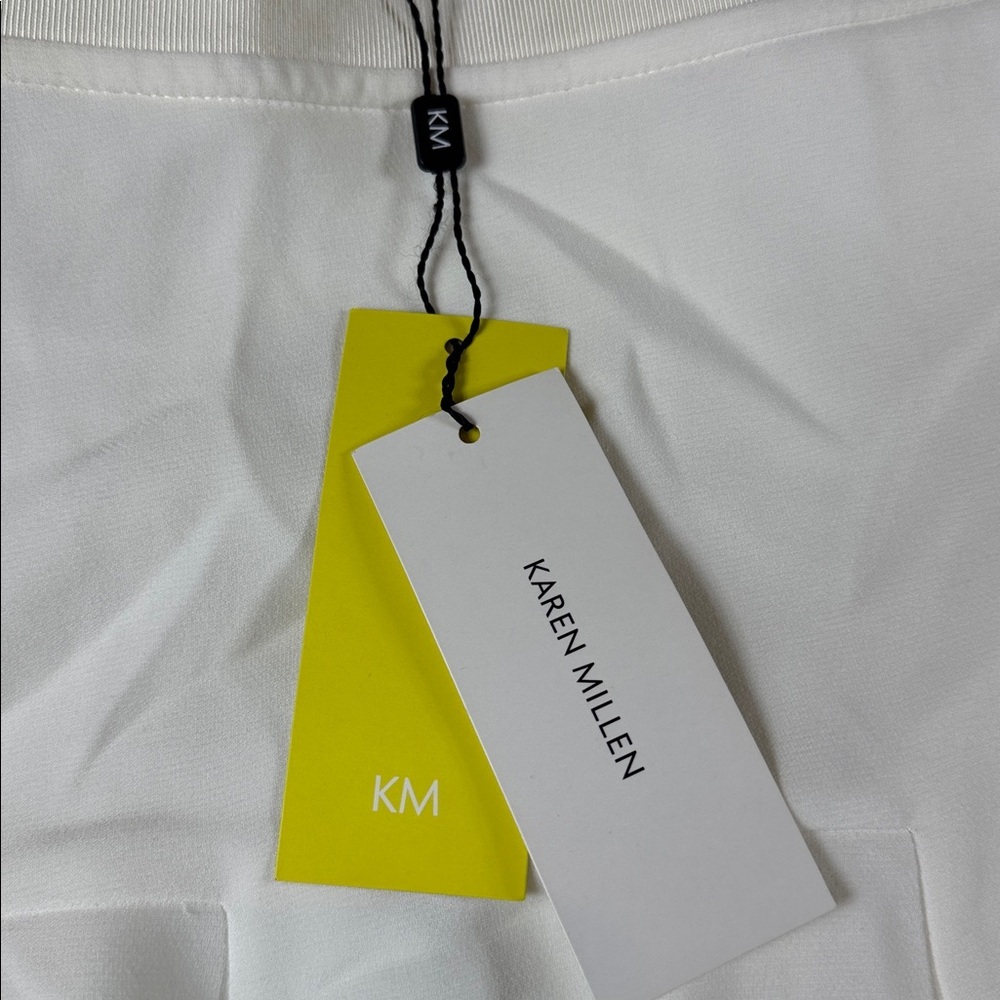 Karen Millen White Pleated A-Line Skirt Grosgrain Waistband US 6 NEW - Picture 4 of 7